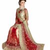 Red Saree with Blouse Piece Women's Heavy Embroidery Work Saree - Image 3