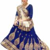 Blue Saree with Blouse Piece Women's Heavy Embroidery Work Saree - Image 3