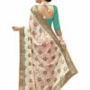 Turquoise Saree with Blouse Piece Women's Heavy Embroidery Work Saree - Image 2