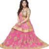 Pink Saree with Blouse Piece Women's Heavy Embroidery Work Saree - Image 3