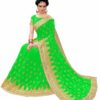 Parrot Saree with Blouse Piece Women's Heavy Embroidery Work Saree - Image 3