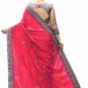 Pink Saree with Blouse Piece Women's Heavy Embroidery Work Saree - Image 2