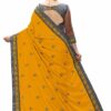 Yellow Saree with Blouse Piece Women's Heavy Embroidery Work Saree - Image 2