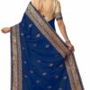 Blue Saree with Blouse Piece Women's Heavy Embroidery Work Saree - Image 2