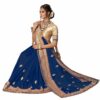 Blue Saree with Blouse Piece Women's Heavy Embroidery Work Saree - Image 3