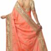 Peach Saree with Blouse Piece Women's Heavy Embroidery Work Saree - Image 2