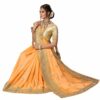 Yellow Saree with Blouse Piece Women's Heavy Embroidery Work Saree - Image 3