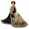 Black Saree with Blouse Piece Women's Heavy Embroidery Work Saree - Image 3