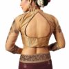 Brown Saree with Blouse Piece Women's Heavy Embroidery Work Saree - Image 4