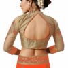 Orange Saree with Blouse Piece Women's Heavy Embroidery Work Saree - Image 4