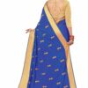 Blue Saree with Blouse Piece Women's Heavy Embroidery Work Saree - Image 2