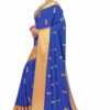 Blue Saree with Blouse Piece Women's Heavy Embroidery Work Saree - Image 3