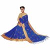 Blue Saree with Blouse Piece Women's Heavy Embroidery Work Saree - Image 4