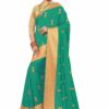 Green Saree with Blouse Piece Women's Heavy Embroidery Work Saree