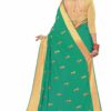 Green Saree with Blouse Piece Women's Heavy Embroidery Work Saree - Image 2