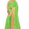Parrot Saree with Blouse Piece Women's Heavy Embroidery Work Saree