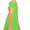 Parrot Saree with Blouse Piece Women's Heavy Embroidery Work Saree - Image 3