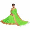 Parrot Saree with Blouse Piece Women's Heavy Embroidery Work Saree - Image 4