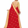Red Saree with Blouse Piece Women's Heavy Embroidery Work Saree - Image 2