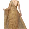 Beige Saree with Blouse Piece Women's Heavy Embroidery Work Saree - Image 2