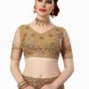 Beige Saree with Blouse Piece Women's Heavy Embroidery Work Saree - Image 4