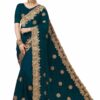 Morpeach Saree with Blouse Piece Women's Heavy Embroidery Work Saree