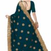 Morpeach Saree with Blouse Piece Women's Heavy Embroidery Work Saree - Image 2