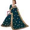 Morpeach Saree with Blouse Piece Women's Heavy Embroidery Work Saree - Image 3