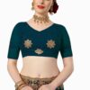 Morpeach Saree with Blouse Piece Women's Heavy Embroidery Work Saree - Image 4