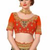 Navy Blue Saree with Blouse Piece Women's Heavy Embroidery Work Saree - Image 4