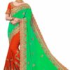 Parrot Saree with Blouse Piece Women's Heavy Embroidery Work Saree