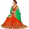 Parrot Saree with Blouse Piece Women's Heavy Embroidery Work Saree - Image 3