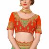 Parrot Saree with Blouse Piece Women's Heavy Embroidery Work Saree - Image 4