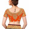 Brown Saree with Blouse Piece Women's Heavy Embroidery Work Saree - Image 4
