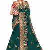 Morpeach Saree with Blouse Piece Women's Heavy Embroidery Work Saree