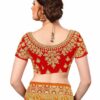 Orange Saree with Blouse Piece Women's Heavy Embroidery Work Saree - Image 4