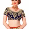 Red Saree with Blouse Piece Women's Heavy Embroidery Work Saree - Image 5
