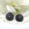 Mini Umbrella Top Silver Oxidized Earrings