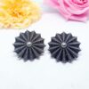 Mini Umbrella Top Silver Oxidized Earrings - Image 4